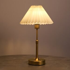 8dbf5184-a8d6-40f8-b9af-e1332bbf72e4.jpg Luxury Retro Pleated Table Lamp – USB Rechargeable Touch Dimmable Bedside Lamp