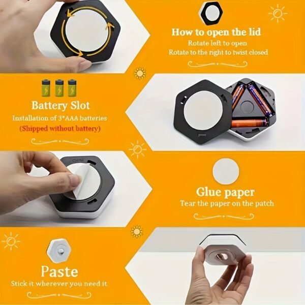 95c48a2d-fff5-435e-bd84-4ffea591365d.jpg 1pc Creative White Hexagonal Cat's Eye Colorful Wall Lamp Sunset Red Projection Sunset Light