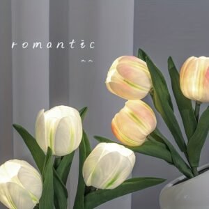 Tulip Flower LED Table Lamp – Decorative Bedside Ambient Light random colour