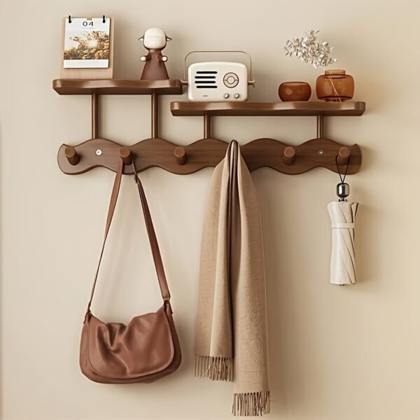 c7ed64b1-7c44-4a31-bff4-426e06f781b0.jpg 1 Wooden Wall-Mounted Coat Rack